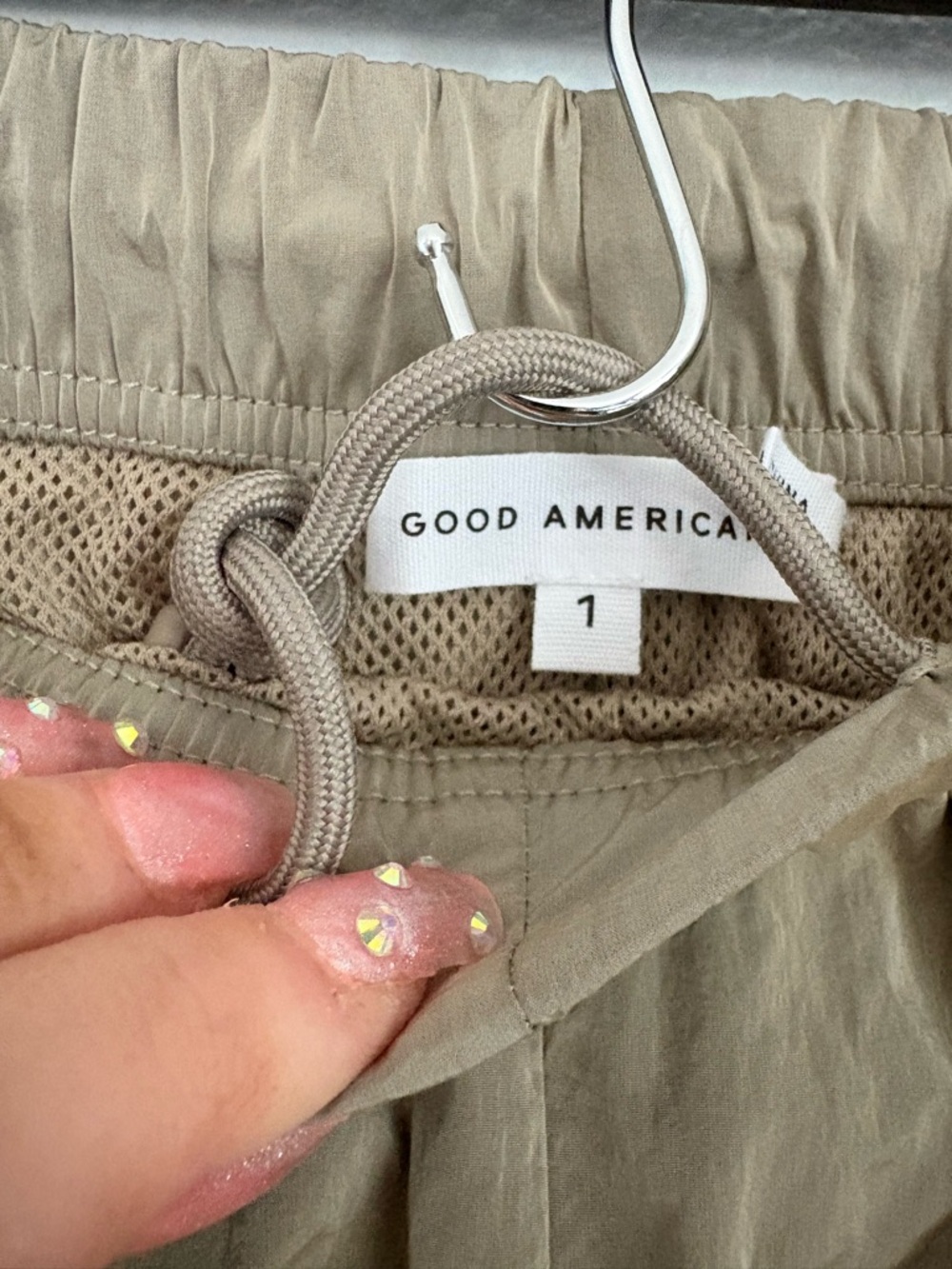 Good American Olive-Taupe Cargo Jogger Pants - Picture 2 of 4